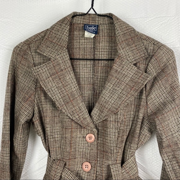 Twik Simons Canada Brown Long Sleeve Wool Button Down Blazer Size S Petite - Picture 2 of 15